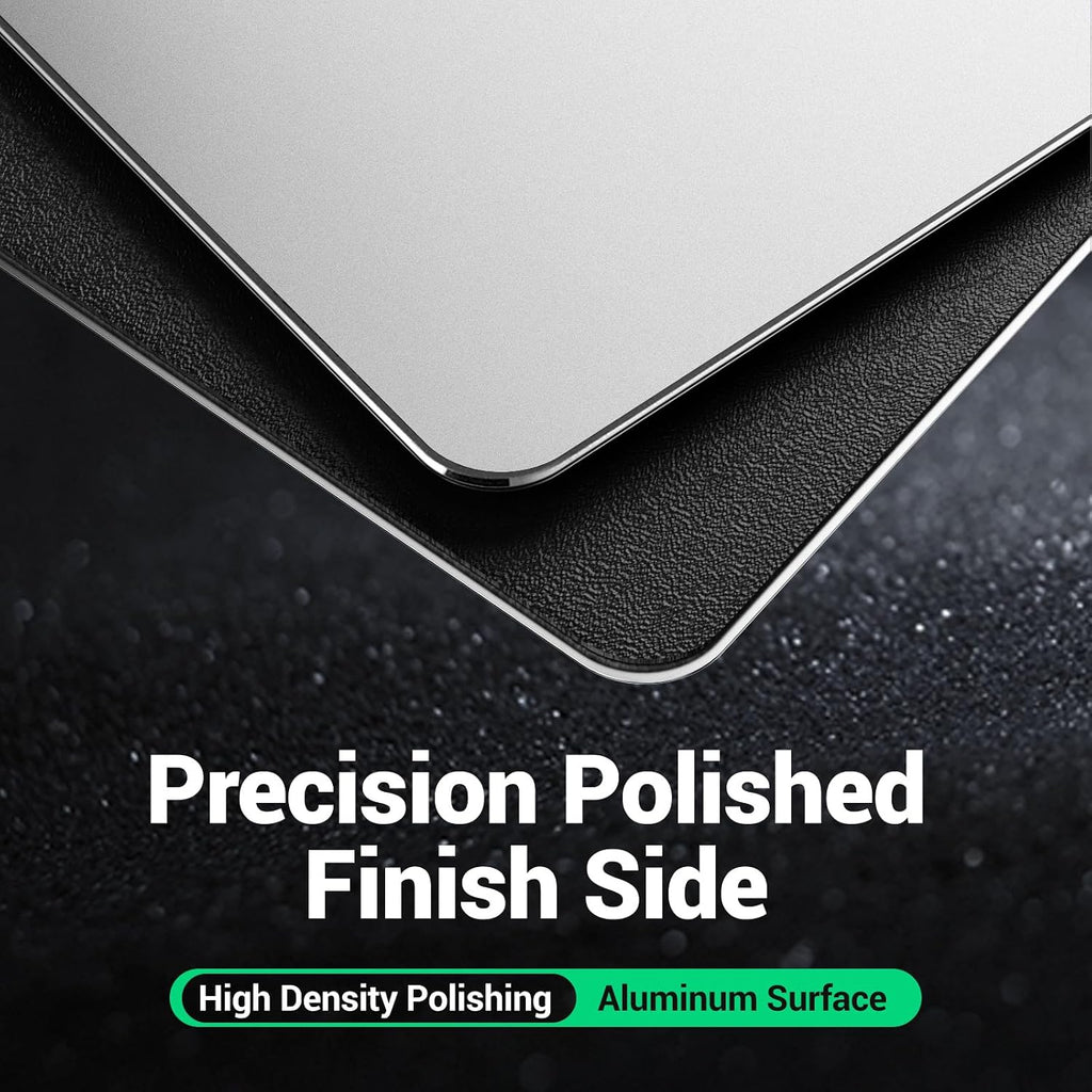 HONKID Metal Aluminum Mouse Pad for Magic Mouse 9.45 X 7.87 Inch Silver - Image 2