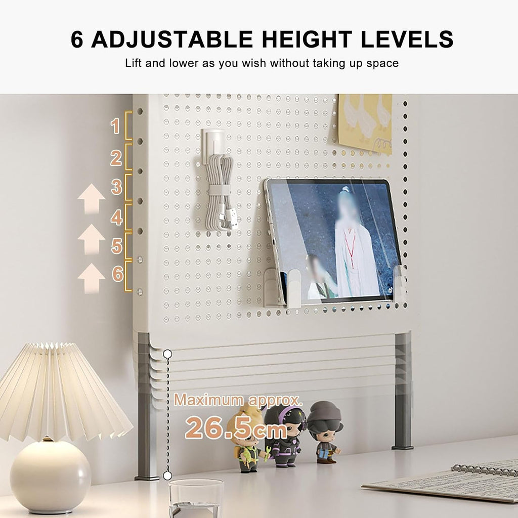 Clamp-on Desk Extender with Magnetic Pegboard Organizer and Panel - Image 5