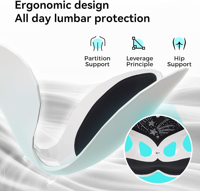 BKT Ergonomic Seat Cushion - Lumbar Support Pillow for Office Chair & Floor | Premium upgraded materials for long sitting. Comfort for students, nursing mothers, office workers and outdoor fishing trips - Image 5