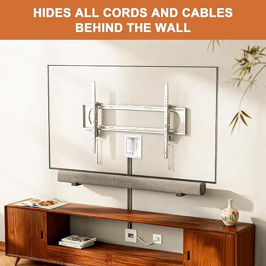 in Wall Cable Management Kit with Recessed Tv Outlet Box-Two-Hole Socket, 9ft Cord,Tv Cable Hider Wall Kit Hider Box Fits All Plugs, Easy, Safe Cable Management - Image 3
