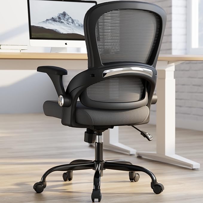 TRALT Office Chair - Ergonomic Office Chair with Back Support for Adults | Home Office Desk Chair with Lumbar Support - Ergonomic Mesh Chairs 330 lb Wide Seat for Work, Office, Gaming(Black Grey) by TRALT