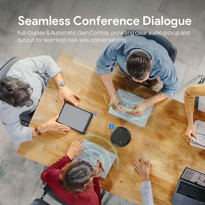 Yealink CP50 Conference Call Speaker and Microphone Teams Room Speakerphone | AI Noise Cancellation,8 Mics Array,Bluetooth,USB-C,Daisy Chain,19.69ft Pickup,360° Omni,Full-duplex,AGC,AEC,Medium to Large - Image 3