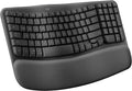 Logitech Wave Keys Wireless Ergonomic Keyboard - Graphite | Cushioned palm rest, comfortable natural typing, Easy-Switch, Bluetooth, Logi Bolt receiver, for multi-OS Windows/Mac by Unknown