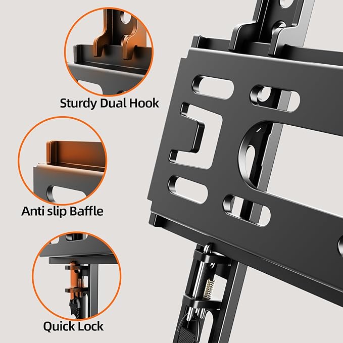 IWORBOARD 24 32 40 42 inch Fixed TV Monitor Wall Mount for 14-43 inch LED LCD Screen, Low Profile Small RV TV Mount, Easy Slim Flat Wall Bracket, Max VESA 200x200mm, 66lbs, Single Stud - Image 4