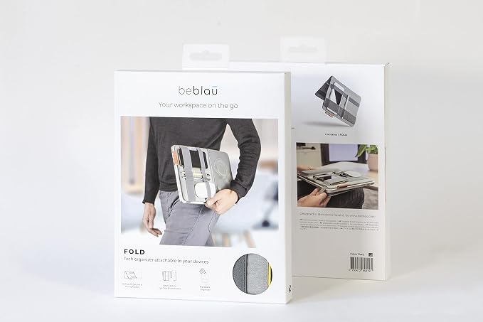 FOLD Portable TECH Organizer attachable to your Devices | Desk Sleeve | Gadget case | Working from Home Essentials | Laptop accessories | Backpack Insert | Portfolio | - Image 2