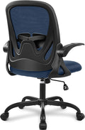 Office Chair Ergonomic Desk Chair with Flip up Armrests Swivel Breathable Desk Mesh Computer Chair with Adjustable Lumbar Support and Height for Conference Room (Navy) by Primy