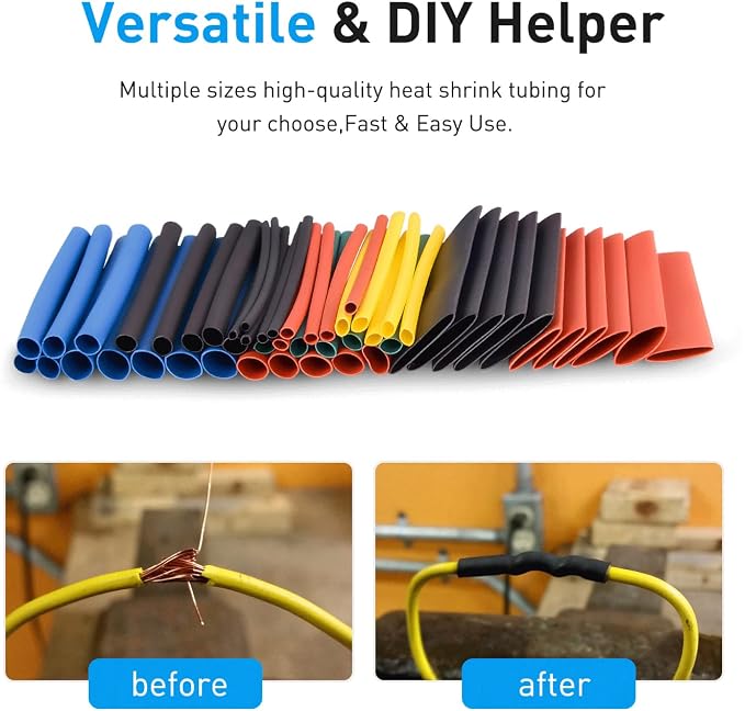 Nilight - 50005R Heat Shrink 2:1 Electric Insulation Tube Kit 45mm Flame Retardant Wrap Cable Sleeve 560pcs 5 Colors 12 Sizes with Storage Box，2 Years Warranty - Image 7