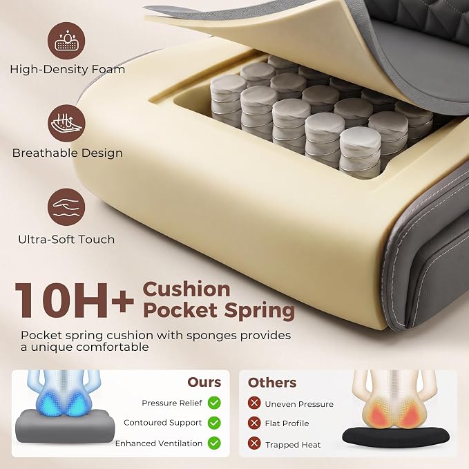 Ergonomic Office Chair with Lumbar Support, Executive Leather Computer Desk Chair with Flip Up Arms & Rocking Function, High Back Big and Tall Comfortable Gaming Chair for Home Office - Image 6