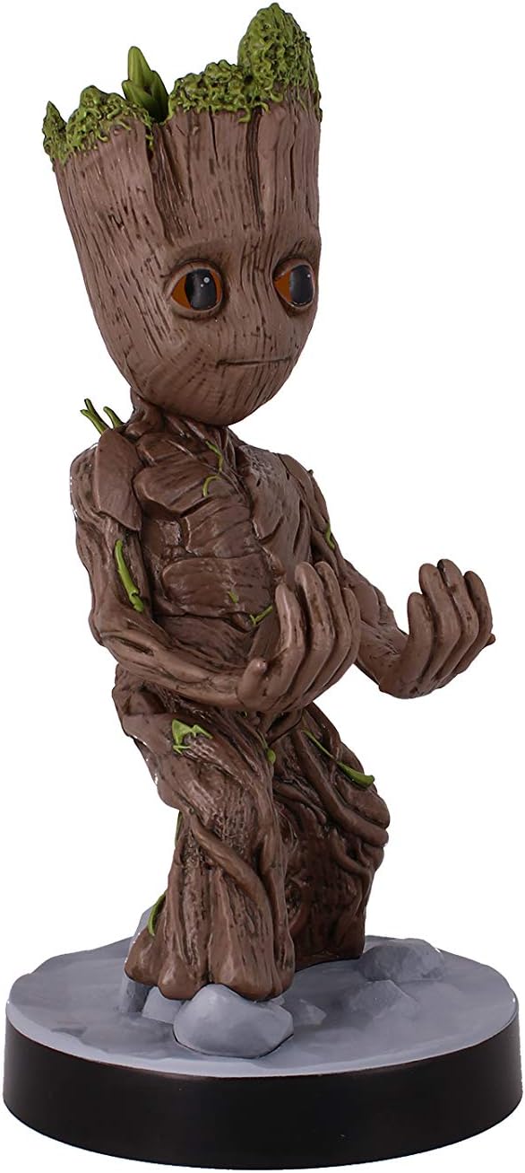 Exquisite Gaming: Guardians of The Galaxy: Toddler Groot - Original Mobile Phone & Gaming Controller Holder, Device Stand, Cable Guys, Marvel Licensed Figure, Black - Image 4