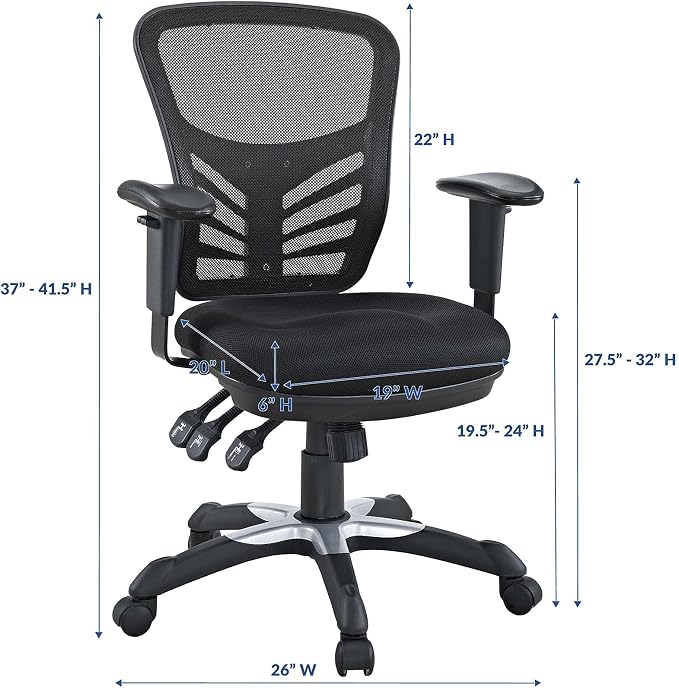Modway EEI-757-BLK Articulate Ergonomic Mesh Office Chair in Black - Image 3