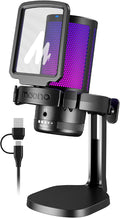 MAONO DGM20 USB Gaming Microphone for PC with Clear Voice & RGB Lighting | Noise Reduction, Tap-to-Mute, Gain Control and Plug & Play for Discord, Streaming, Podcasting, Chat and PS5/PS4 Gaming by MAONO