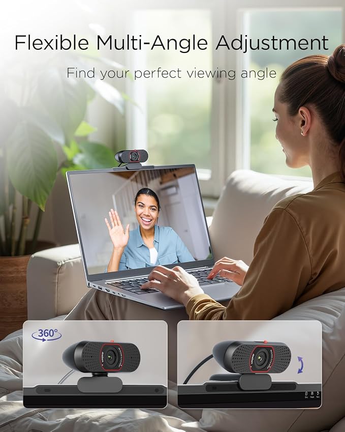 wegear 4K Webcam for PC, USB-A Computer Camera with Sony 1/2.55'' Sensor, 4K@30FPS & 1080P@60FPS, PDAF Autofocus, Dual Noise-Canceling Mics, Privacy Cover, 73° FOV for Meetings, Streaming & Gaming - Image 7