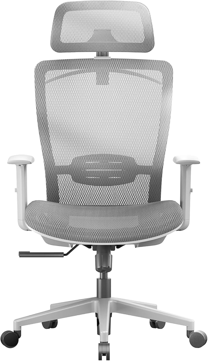 FLEXISPOT OC3 Air Ergonomic Office Chair Mesh Back Swivel Computer Chair Executive Office Desk Chairs with Adjustable Lumbar Support/2D Headrest/Lockable Backrest, Light Gray - Image 9