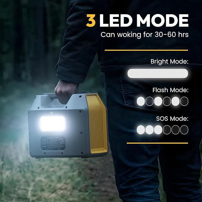 EnginStar 296Wh Portable Solar Generator, Pure Sine Wave Power Station | 110V Power Bank, 300W AC Outlet 80000mAh Lithium Battery Pack for Camping Outdoors Trip RV Hunting Vans Emergency - Image 6
