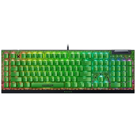 Razer BlackWidow V4 X Mechanical Gaming Keyboard, Minecraft Edition | Green Switches Tactile & Clicky, 6 Macro Keys, Chroma RGB, Doubleshot ABS Keycaps, Sound Dampening & Stabilizers by Unknown