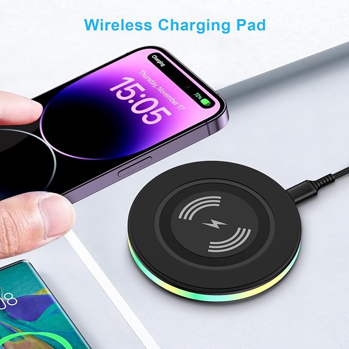 Wireless Charger Samsung Fast Charging Pad Wireless Phone Charger for | Android Samsung Galaxy S26 S25 Ultra S25 S24 S23 S22 S21,Wireless Charging Station Cargador Inalámbrico para for iPhone 17 16 - Image 2