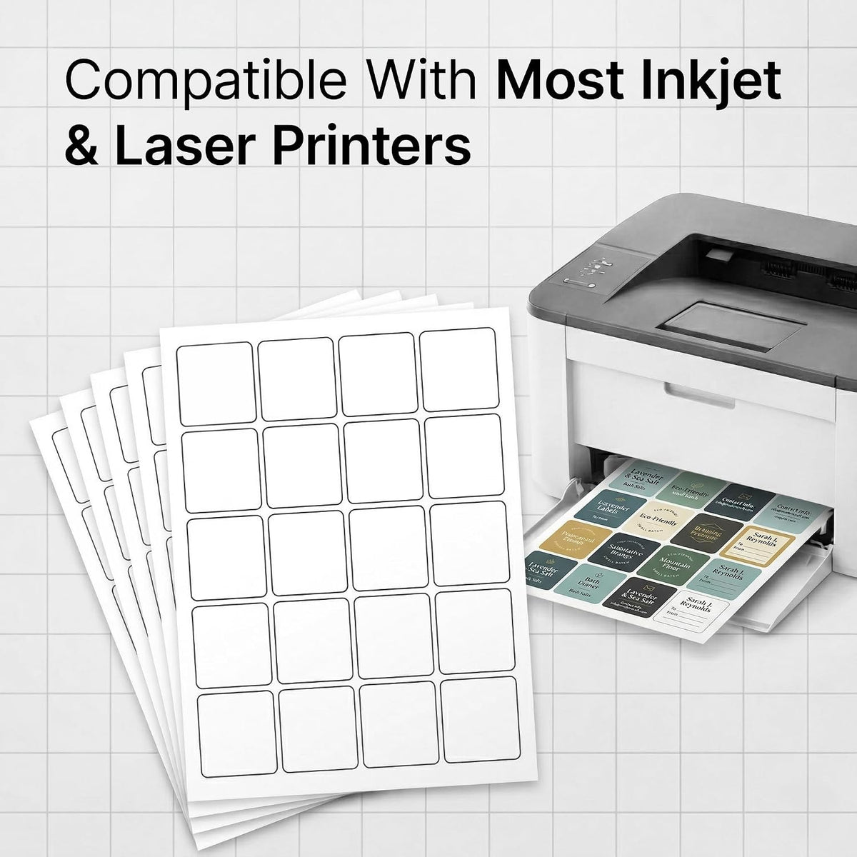 2" X 2" Matte White Printable Labels (500 Sheets, 10000 Stickers) - Image 3