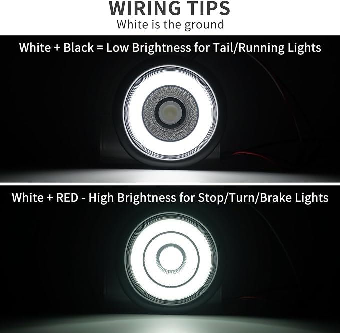 4 Inch LED Trailer Lights with Halo Ring, 32 LED Stop Turn Brake Light for Truck Semi Trailer RV, IP67 Waterproof Universal 12V Kit Includes Grommets & Pigtails (2pcs clear lens white light) - Image 2