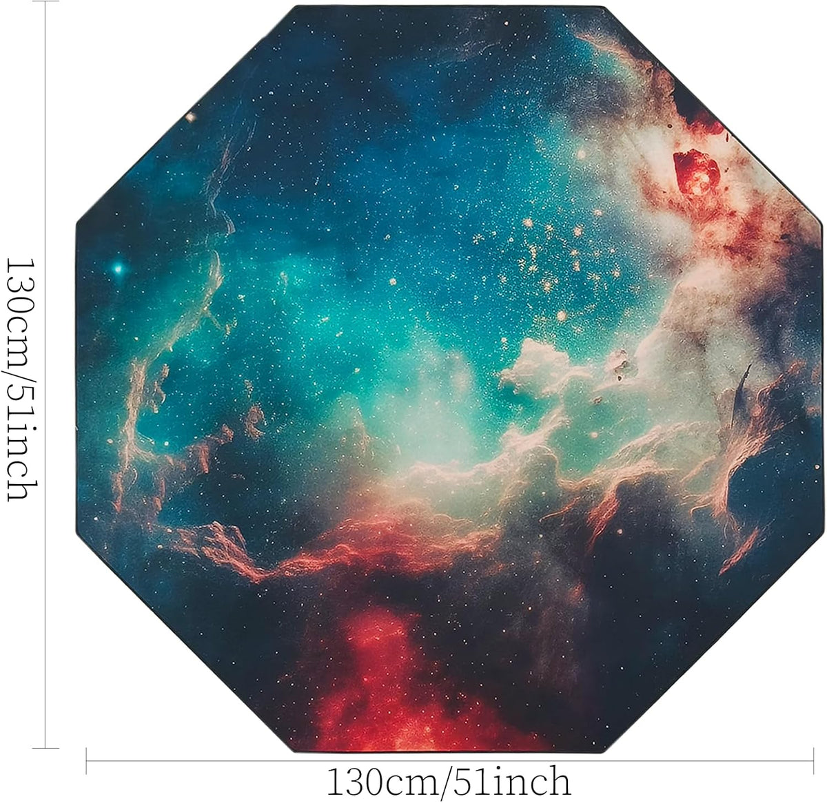 USTIDE Large Gaming Chair Mat Vibrant Galaxy Carpet Nonslip Rubber Desk Chair Mat Office Gaming Floor Mat for Kids Teens Adults 51"x51" - Image 2