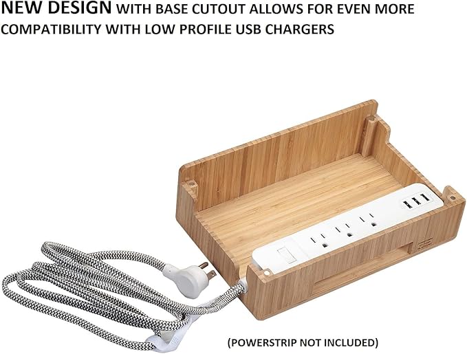 MobileVision Bamboo Charging Station & Multi Device Organizer Slim Version for Smartphones, Tablets, and Laptops - Image 4