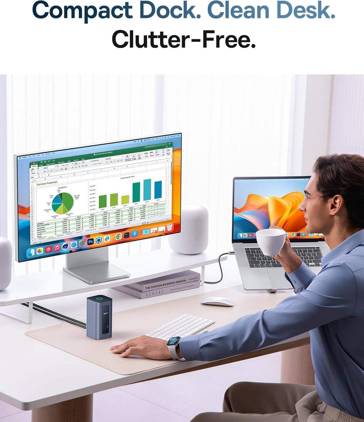 Baseus Nomos Air 12-in-1 DisplayLink Docking Station, 2 Monitors for macOS - Image 5