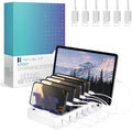 Fast Charging Station for Multiple Devices, 6-Port USB Charging Dock White | Smart IC Technology for Safe Charging, Organized storage, Works with Apple iPhone 14 and earlier & iPads, for home, office by HerculesTuff