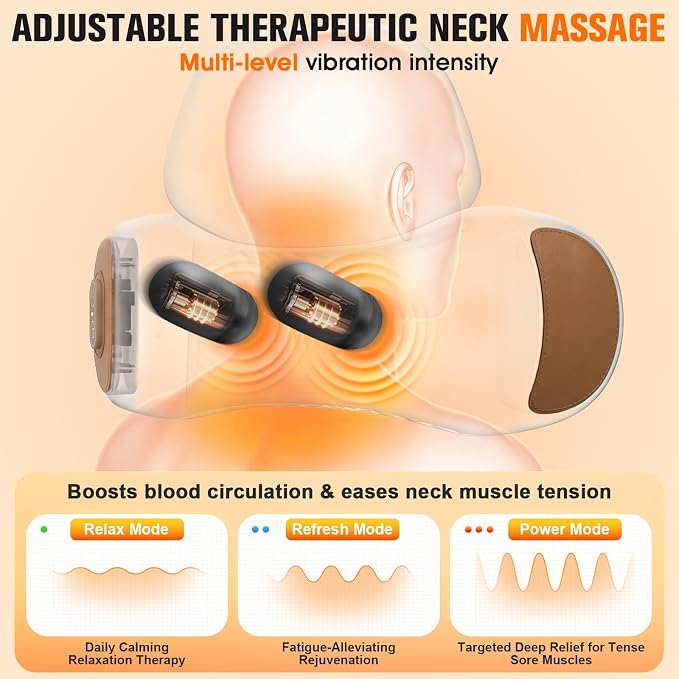3-In-1 Neck Massager Pillow With Heat,Neck Pillow Massager For Pain Relief Deep Tissue,Thera Pillow Traction Massager,Neck Hump Corrector Massager Pillows For Neck,Ergonomic Neck Pillow For Sleeping - Image 5