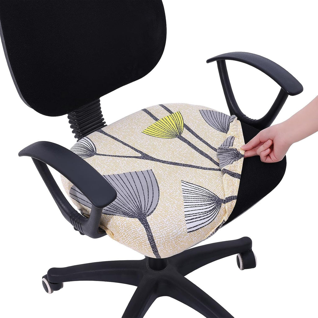 Smiry Stretch Printed Office Computer Desk Chair Seat Covers by Smiry
