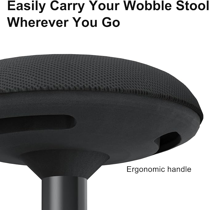 Adult Wobble Stool - Anti-Fatigue Standing Desk Stool with 360° Rocking Non-Slip Curved Base, Height Adjustable 22-32 Inch Standing Chair for Home & Office,Faux Marble - Image 8
