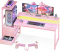 AODK Gaming Desk w/PC Showcase Stand, 59" Reversible, RGB LED by AODK