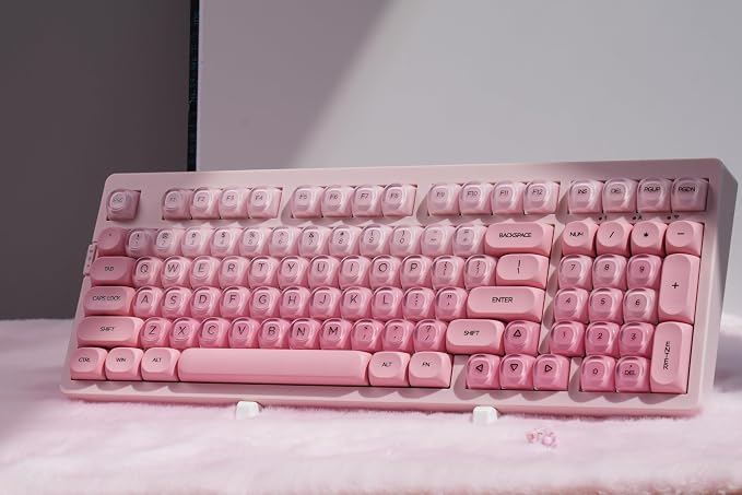 ZORNHER ZH980 Foundation Mechanical Keyboard,95% Pink Creamy Keyboard with Number Pad,Cute Jelly MOA Profile Keycaps,Creamy Sounding Linear Switches,Hot-Swappable,RGB Backlit - Image 7