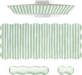 L-SPOUTTO Green Striped Mouse Pad Set,Scalloped Cute XXL Desk Mat Set by L-SPOUTTO