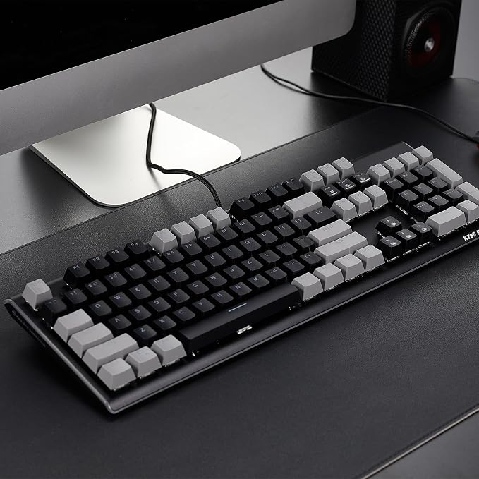 Hexgears GK735 Wired Full Size Mechanical Keyboard, Aluminum Housing Built for Gamers w/Kailh Box White Switch, White Backlit + Surrounded by RGB Light Strip, 104 Keys Gaming Keyboard for PC/Mac - Image 6