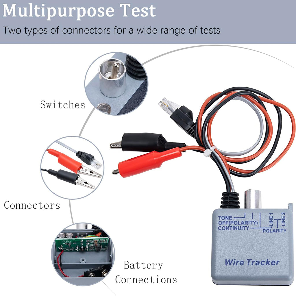 Tone Generator and Probe Kit, Toner Electrical Tool, Tone Generator kit, Wire Tracer Circuit Tester, 200EP High Accuracy Cable Tester, 77HP2 Tone and Probe Kit - Image 4