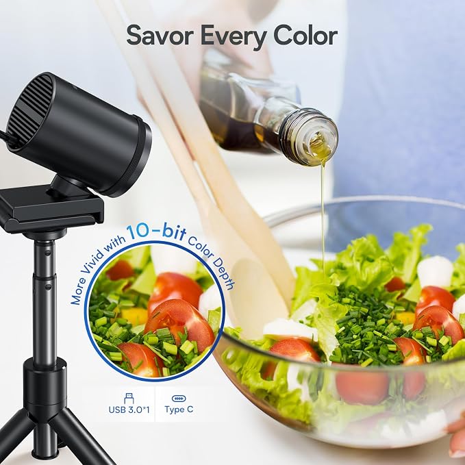 EMEET SmartCam S800 4K Webcam for Streaming, 1/2'' Sensor, Supports HDR | PDAF&TOF Dual-autofocus, 1080P@60fps, 2 Noise-Cancelling Mics, 40°-73° FOV, Perfect for Live Streaming & Online Meetings - Image 8