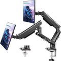 Dual Monitor Desk Mount, 13-32 inch Adjustable Full Motion Monitor Arm, Computer Display Stand Holder with Clamp and Grommet Base, Fits 4.4 to 22lbs Screens, VESA Mount Bracket, Black, Freelift Pro by MOUNTPRO