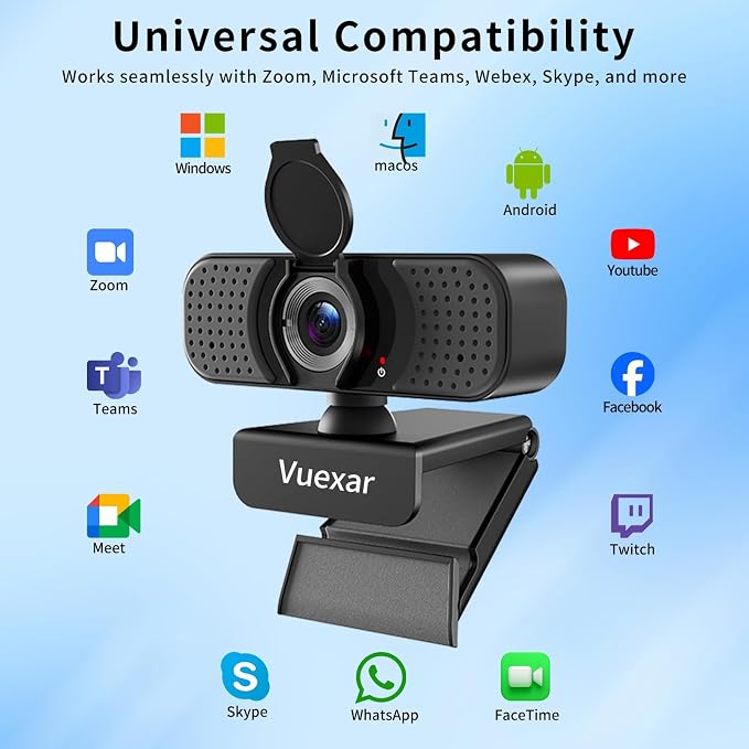 2K Webcam with Microphone, Web Camera withTripod, Dual Mics, Plug & Play Computer Camera for Online Calling, Cameras for Desktop PC or Laptop Zoom/Teams/Facetime - Image 4