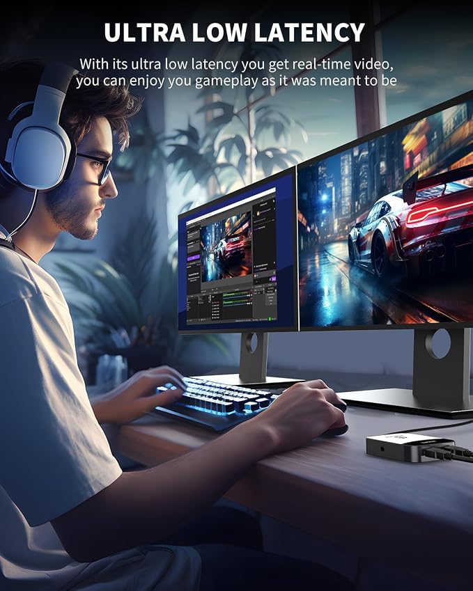 Capture Card for Nintendo Switch, 4K HDMI Capture, USB C 3.0 1080P 60FPS | Audio Video Recorder, low latency, streaming accessories, USB capture card for streaming/gaming, for PS5/Xbox/OBS/Camera/PC - Image 6