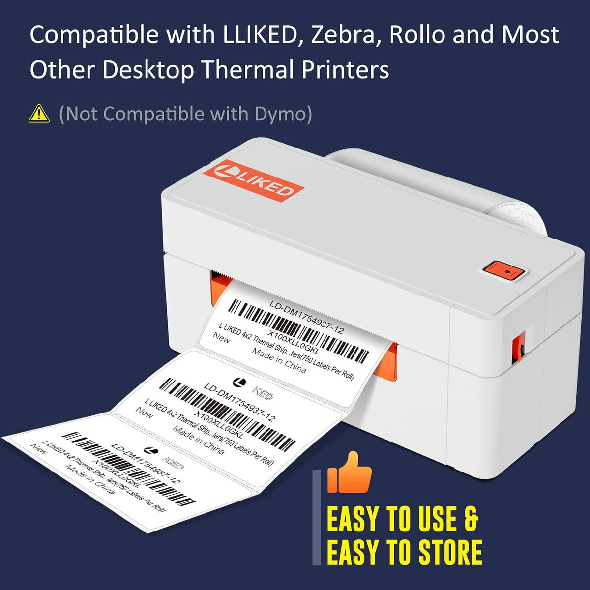 L Liked 4" x 2" Direct Thermal Labels, 750 Barcode Shipping Labels (Pack of 2) - Image 7