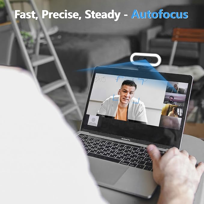 2k Webcam with Ring Light/Microphone,PC Gaming Computer Camera | PC Webcam with RGB Light/Cover/Tripod,Autofocus,65°FOV,Plug and Play USB C Web Camera for Laptop Streaming/Zoom Meeting - Image 5