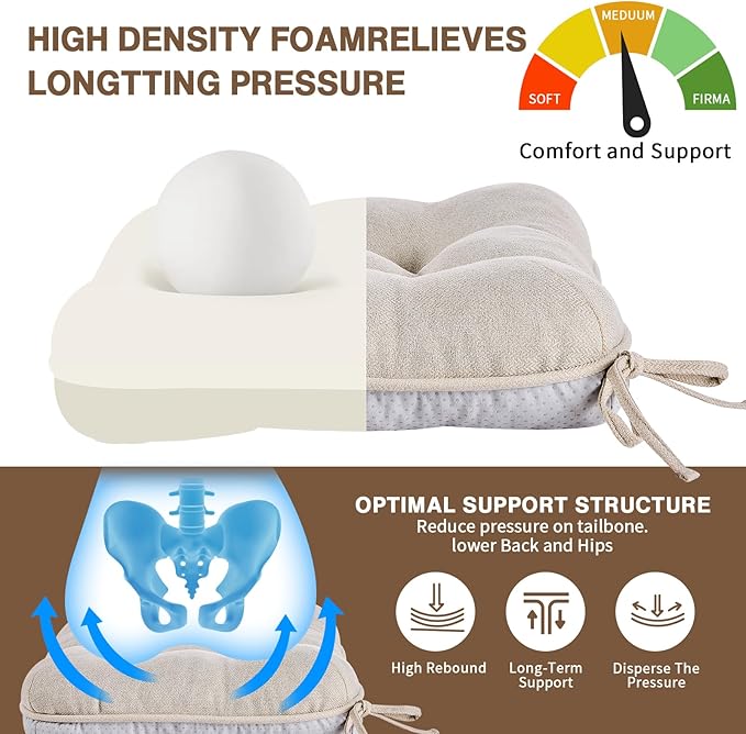 BETU Chair Cushions for Dining Chairs,3.5" Thick Kitchen Table Chair Pads with Ties,Non Slip Backing and Covers,Seat Cushion for Dining Room,Bar,Patio Chairs,20"X20"X3.5" - Image 6