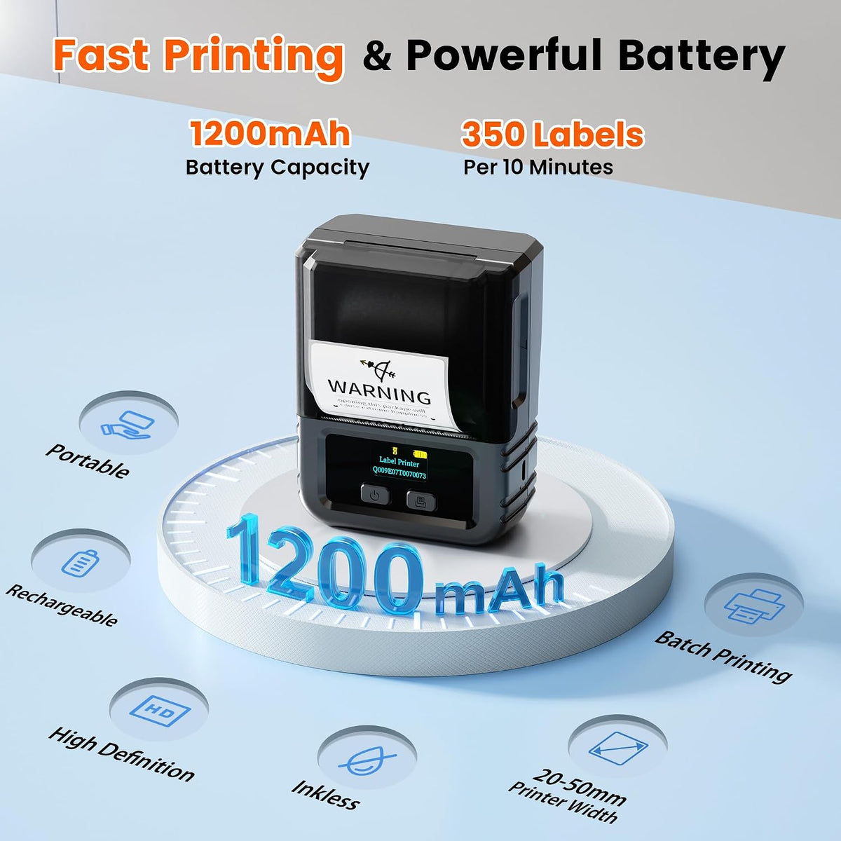 Phomemo M120 Bluetooth Label Maker, Thermal Barcode Printer with App - Image 2