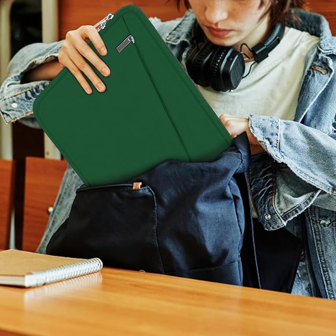 15.6 inch Laptop Sleeve, Durable Carrying Bag Protective Case Briefcase Handbag with Front Pocket, Slim Computer Cover for 15-16 Inch HP, Dell, Lenovo, Asus, Notebook, Dark Green - Image 6