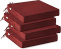 IPYNBAP Outdoor Chair Cushions Set of 4 -Waterproof Outdoor Seat Cushions for Patio Furniture, Patio Chair Cushion with Handle and Ties, Out Door Chair Pads,17x16x2-Square, Burgundy by IPYNBAP