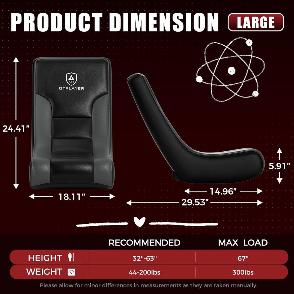 GTPLAYER Gaming Floor Rocking Chair – Rocker Floor Game Chair with Angle Limiter, Compact & Lightweight Game Seat, Black Galaxy Patterned - Image 3