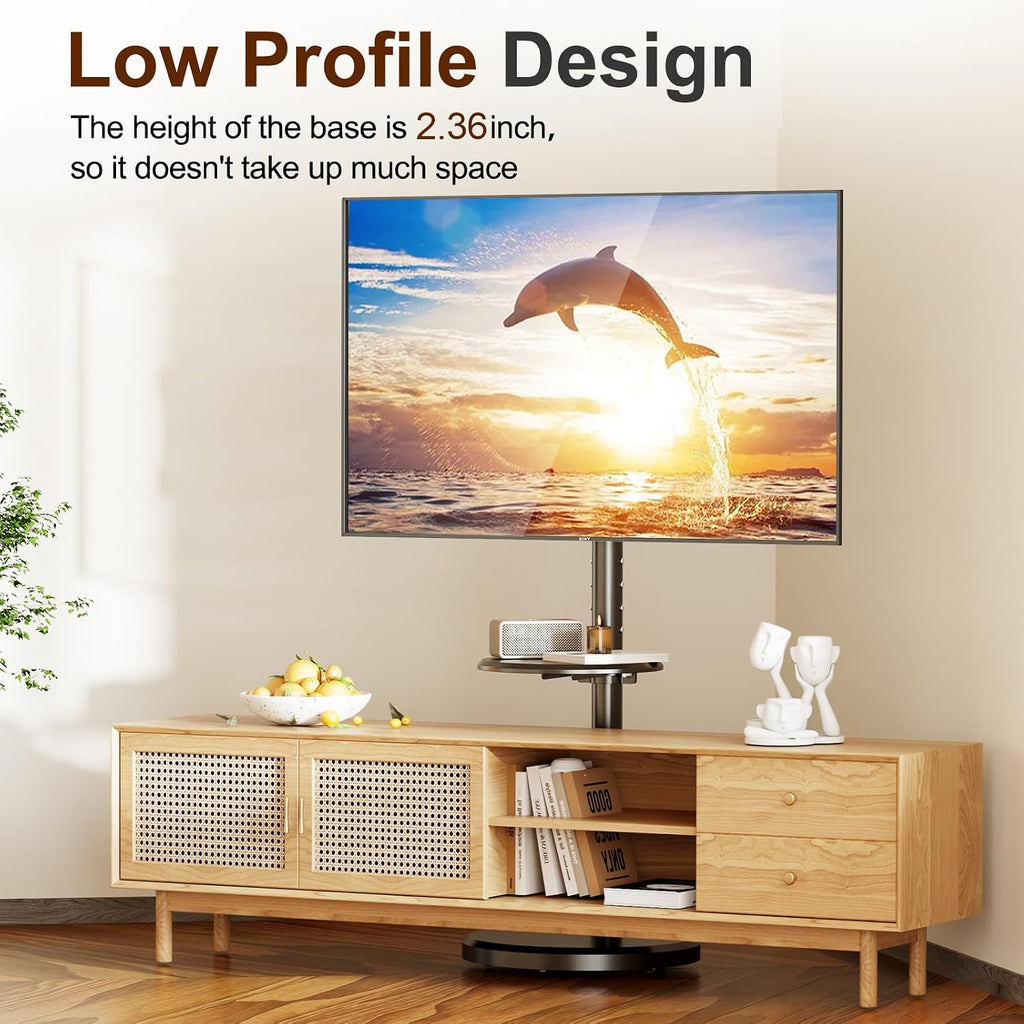 Rolling TV Stand with Wheels for 10-46 Inch TVs, 88 lbs, Black - Image 7