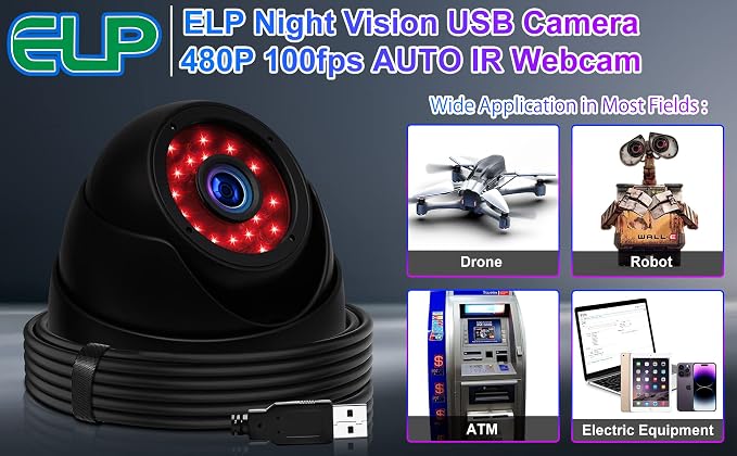 Sony IMX323 Sensor Mini Night Vision Dome USB Webcam HD 1080P UVC USB2.0 PC Camera 0.01LUX Low Light Home Surveillance Baby Camera for Computer, Laptop, Raspberry Pi - Image 8