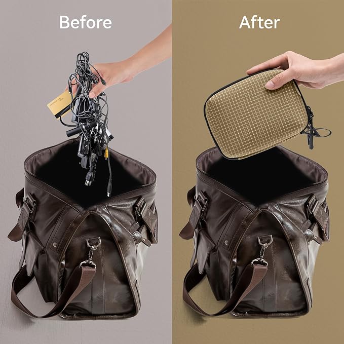 Electronics Organizer Cord Organizer Travel, Small Tech Bag for Cords, Chargers, Power Bank, Earbuds – Portable Cable Pouch for Office, Business Trip, Commute – Water & Scratch-Resistant - Image 3
