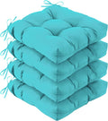 IASEAHK Outdoor Chair Cushions Set of 4, 19" x 19" x 5", Waterproof Outdoor Seat Cushions for Patio Furniture, Fade-Resistant Patio Chair Cushion, Dining Wicker Chair Pads for Porch Garden, Teal by IASEAHK