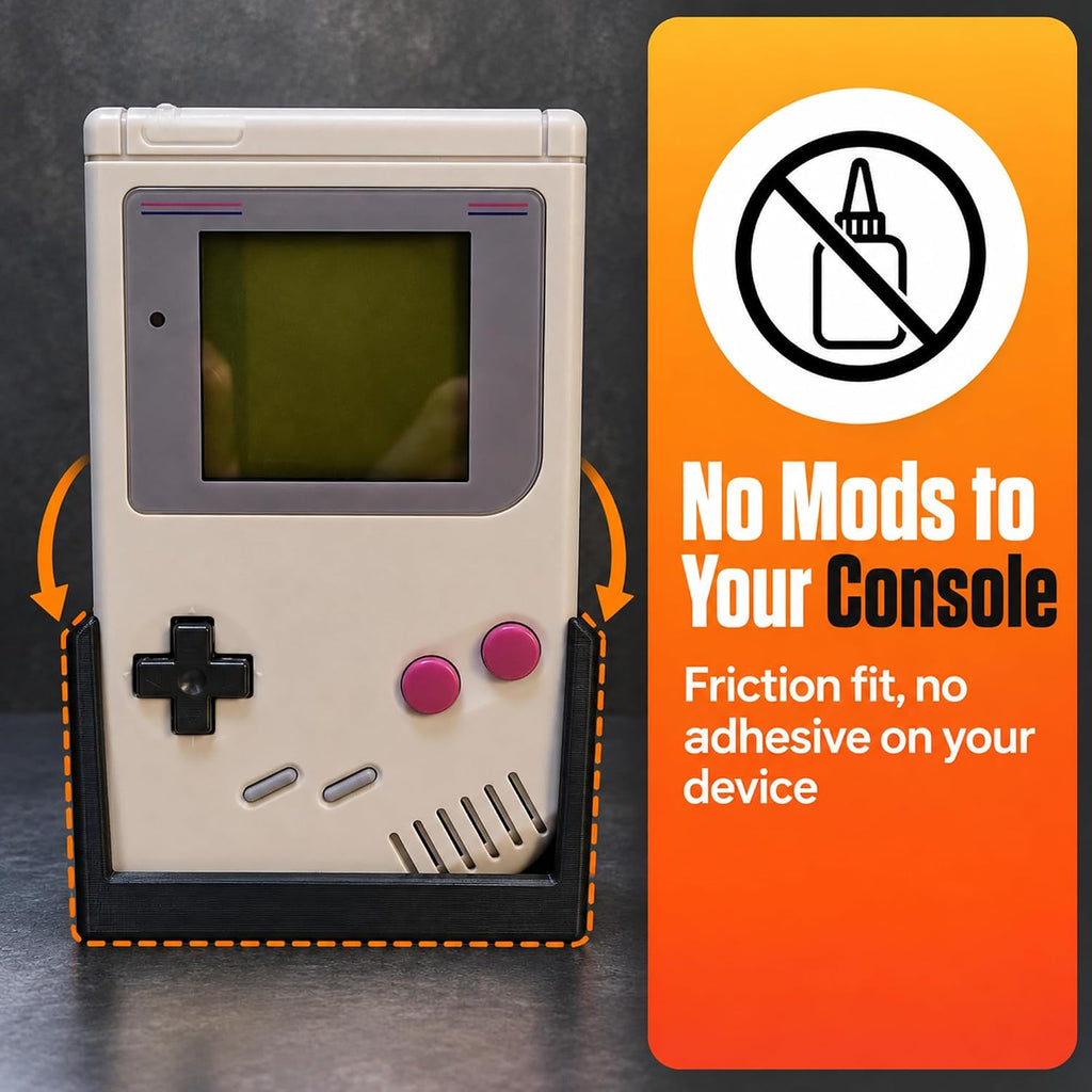 SplashNColor Wall Mount for Game Boy – Display Stand Holder for Handheld Console | Friction Fit Cradle | No Screws Needed | Retro Gaming Collection Showcase for Shelves and - Image 5